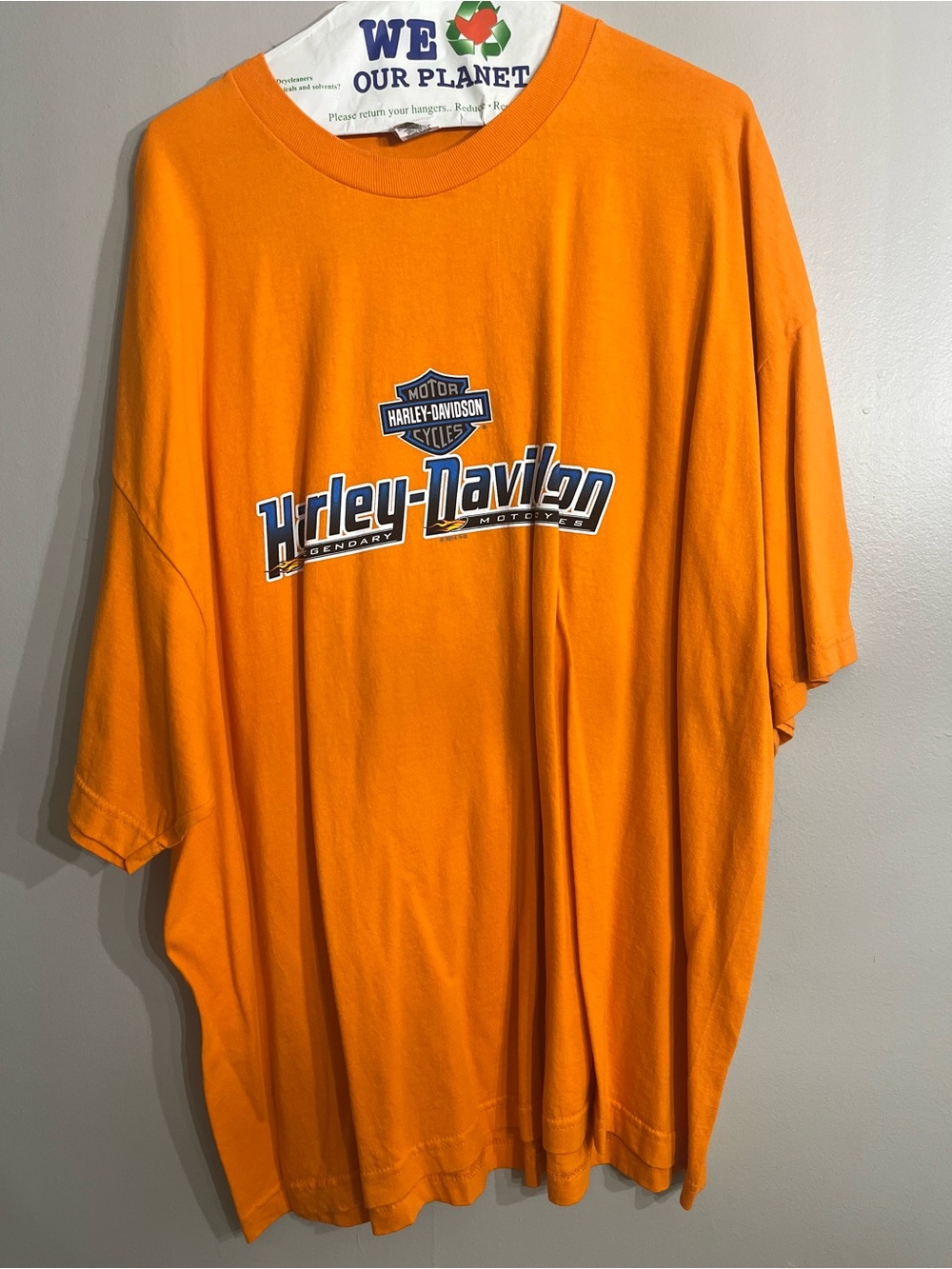 Harley-Davidson Orange Short-Sleeve Tee with Navy Logo